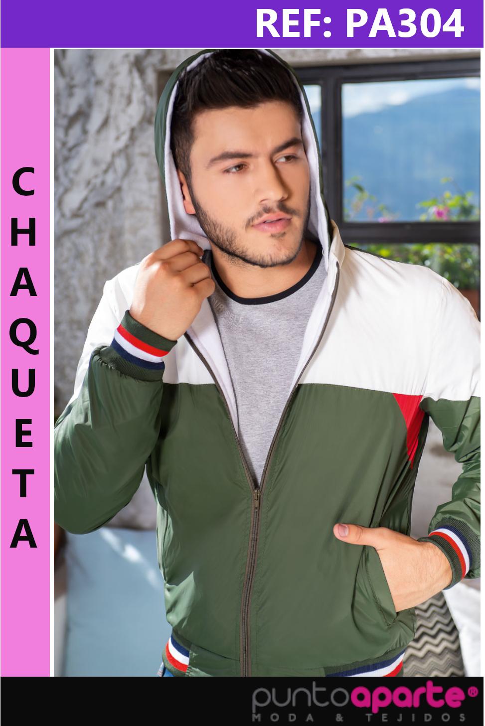 Chaqueta impermeable para hombre con cierre frontal